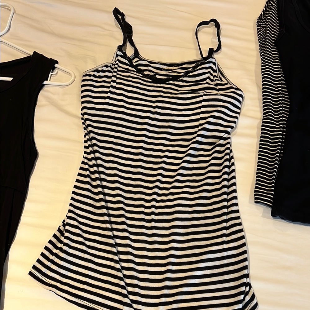 Black and White Nursing  Camisole Top